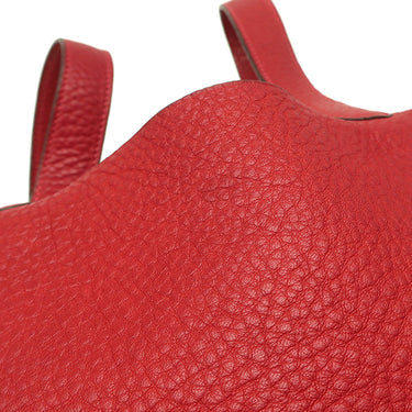 エルメス HERMES ピコタンPM ヴァーミリオン トリヨンクレマンス ハンドバッグ シルバー金具 赤
