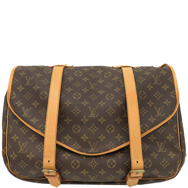 ルイヴィトン LOUIS VUITTON ソミュール 43 M42252 モノグラム モノグラムキャンバス ショルダーバッグ ゴールド金具 茶 肩掛け 斜め掛け