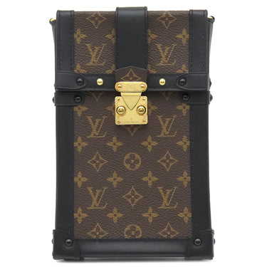 ルイヴィトン LOUIS VUITTON ポシェット トランク ヴェルティカル M63913 モノグラム モノグラムキャンバス レザー ショルダーバッグ ゴールド金具 茶 黒