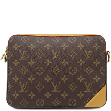 ルイヴィトン LOUIS VUITTON トリオ メッセンジャー M45965 モノグラムストライプ モノグラムストライプ ショルダーバッグ ゴールド金具 NIGO LVスクエアード 茶