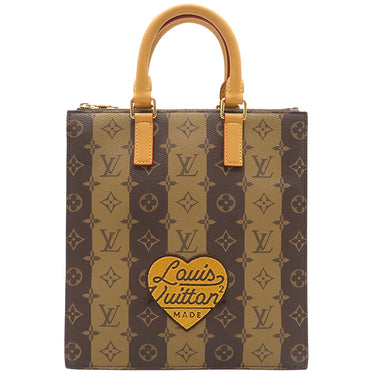 ルイヴィトン LOUIS VUITTON サックプラ メッセンジャー M45969 モノグラムストライプ モノグラムストライプ 2WAYバッグ ゴールド金具 NIGO LVスクエアード ハンドバッグ ショルダーバッグ 茶