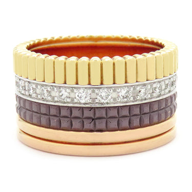 ブシュロン BOUCHERON キャトル クラシック ダイヤモンド ラージ JRG0062353 4カラー K18YG ダイヤモンド K18PG K18WG ブラウンPVD ＃53(JP13) リング 指輪 25石 12号