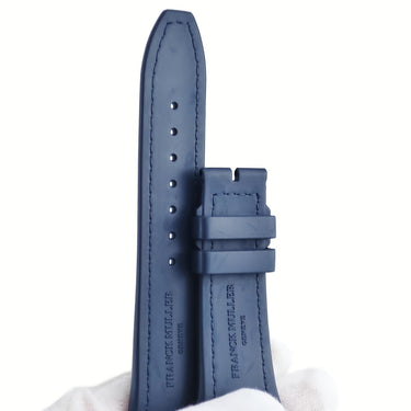 フランクミュラー FRANCK MULLER ヴァンガード V45用 クロコ×ラバーバンド ネイビー クロコダイル ラバー 腕時計パーツ 純正 ベルト バンド ストラップ 替え 28mm 紺 ネイビー