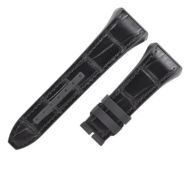 フランクミュラー FRANCK MULLER ヴァンガード V45用 クロコ×ラバーバンド ブラック クロコダイル ラバー 腕時計パーツ 純正 ベルト バンド ストラップ 替え 28mm 黒 ブラック