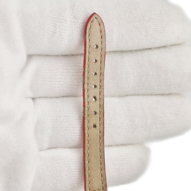 腕時計 カルティエ Cartier ディアボロ ミニ W1511556 クオーツ レディース K18YG無垢 アフターダイヤ アイボリー ラウンド 青針