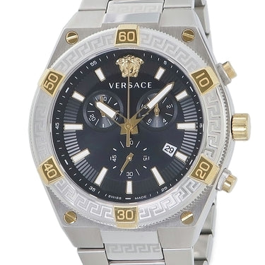 腕時計 ヴェルサーチ Versace スポーティグレカ VESO01123 クオーツ メンズ ラウンド 黒 クロノ