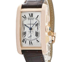 腕時計 カルティエ Cartier タンクアメリカン クロノグラフ XL W2609356 自動巻き メンズ K18PG無垢 角型 ローマン 青針 ビッグデイト