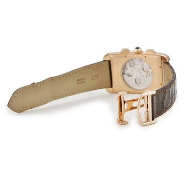 腕時計 カルティエ Cartier タンクアメリカン クロノグラフ XL W2609356 自動巻き メンズ K18PG無垢 角型 ローマン 青針 ビッグデイト