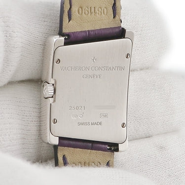 腕時計 ヴァシュロン・コンスタンタン VACHERON CONSTANTIN アシンメトリカル 1972 25021/000G クオーツ レディース K18WG無垢 シェル ローマン