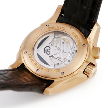 腕時計 ジラールペルゴ GIRARD PERREGAUX トラベラー 49655-52-131-BB6A 自動巻き メンズ K18RG無垢 バー 地球儀 ラージデイト GMT