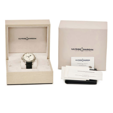 腕時計 ユリスナルダン ULYSSE NARDIN クラシック ソナタ 673-05/90 自動巻き メンズ GMT アラーム ビッグデイト