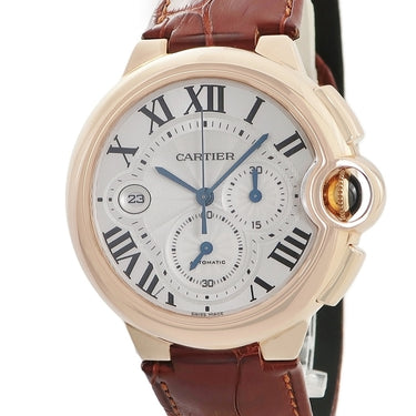 カルティエ Cartier バロンブルー クロノグラフ W6920009 自動巻き メンズ K18PG無垢 ローマン ギヨシェ