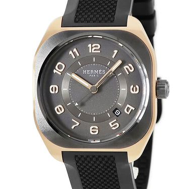 腕時計 エルメス HERMES H08 エクストララージ SP1.720 自動巻き メンズ K18PG×Ti グレー アラビア スクエア