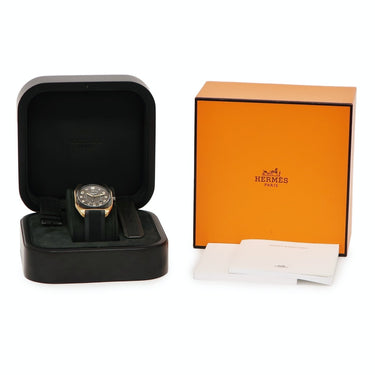 腕時計 エルメス HERMES H08 エクストララージ SP1.720 自動巻き メンズ K18PG×Ti グレー アラビア スクエア