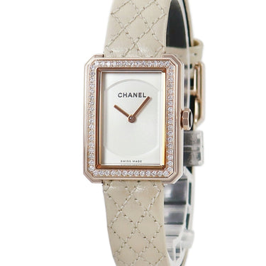 腕時計 シャネル CHANEL ボーイフレンド H6590 クオーツ レディース K18PG無垢 純正ダイヤ ベージュゴールド スクエア