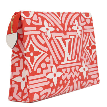 ルイヴィトン LOUIS VUITTON LVクラフティ ポッシュ トワレ 26 M45476 ルージュ モノグラム コーティングキャンバス ポーチ ゴールド金具 赤 ピンク