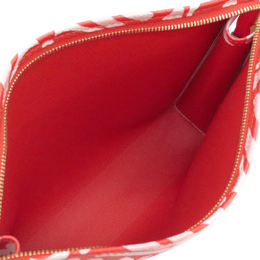 ルイヴィトン LOUIS VUITTON LVクラフティ ポッシュ トワレ 26 M45476 ルージュ モノグラム コーティングキャンバス ポーチ ゴールド金具 赤 ピンク