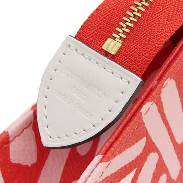 ルイヴィトン LOUIS VUITTON LVクラフティ ポッシュ トワレ 26 M45476 ルージュ モノグラム コーティングキャンバス ポーチ ゴールド金具 赤 ピンク