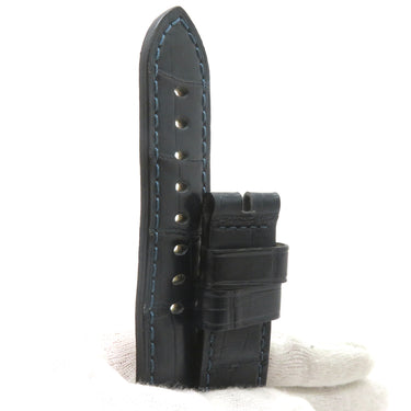 パネライ PANERAI ネイビー クロコダイル 腕時計パーツ 新品同様 純正 替え クロコ ベルト バンド ストラップ 22ｍｍ ネイビー 紺