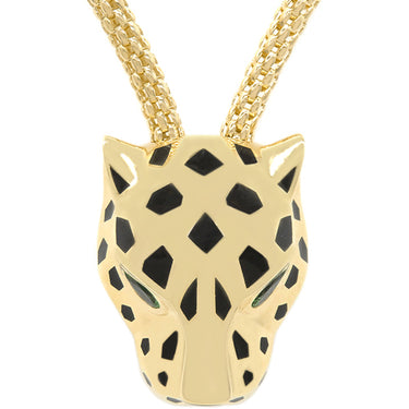 カルティエ Cartier パンテール ドゥ カルティエ イエローゴールド K18YG ダイヤモンド ツァボライト オニキス ラッカー ネックレス パンサー 750 18K