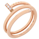 カルティエ Cartier ジュストアンクル ダブル ダイヤ B4210800 ピンクゴールド K18PG ダイヤモンド #52(JP12) リング 指輪 750 JUSTE UN CLOU