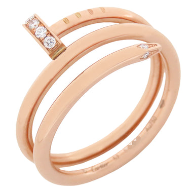 カルティエ Cartier ジュストアンクル ダブル ダイヤ B4210800 ピンクゴールド K18PG ダイヤモンド #52(JP12) リング 指輪 750 JUSTE UN CLOU