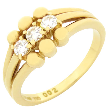 クリスチャン・ディオール Christian Dior イエローゴールド K18YG ダイヤモンド リング 指輪 750 18K 3P ダイヤモンド 11号 11号