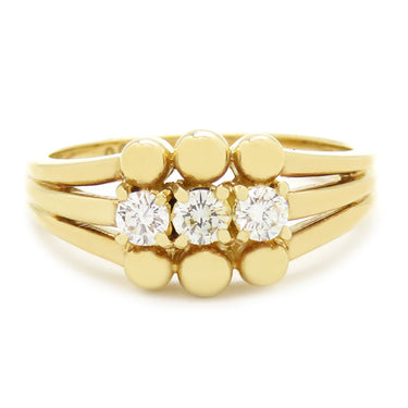 クリスチャン・ディオール Christian Dior イエローゴールド K18YG ダイヤモンド リング 指輪 750 18K 3P ダイヤモンド 11号 11号