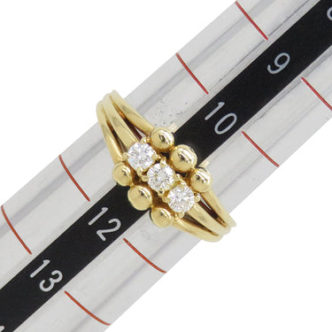 クリスチャン・ディオール Christian Dior イエローゴールド K18YG ダイヤモンド リング 指輪 750 18K 3P ダイヤモンド 11号 11号