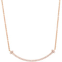 ティファニー Tiffany & Co Tスマイル ペンダント スモール ダイヤ 63058815 ローズゴールド K18PG ダイヤモンド ネックレス ピンクゴールド Au750 Tiffany T smile