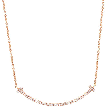 ティファニー Tiffany & Co Tスマイル ペンダント スモール ダイヤ 63058815 ローズゴールド K18PG ダイヤモンド ネックレス ピンクゴールド Au750 Tiffany T smile
