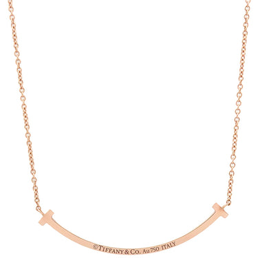 ティファニー Tiffany & Co Tスマイル ペンダント スモール ダイヤ 63058815 ローズゴールド K18PG ダイヤモンド ネックレス ピンクゴールド Au750 Tiffany T smile