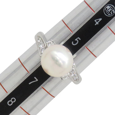 TASAKI TASAKI パール ダイヤリング プラチナシルバー Pt900 パール ダイヤモンド リング 指輪 真珠 1P 1粒 プラチナ 6号