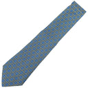 エルメス HERMES H柄 9cm ブルー×イエロー シルク ネクタイ 青 黄色 総柄