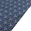 エルメス HERMES 総柄 9cm ネイビー×ブルー シルク ネクタイ 紺 青 グレー 手裏剣