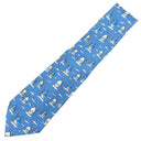 エルメス HERMES 風車柄 8.5cm ブルー×ホワイト シルク ネクタイ 青 白 雲