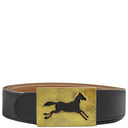 エルメス HERMES ホースバックル ＃90 ブラック×ゴールド ボックスカーフ ヴォーガリバー ＃90 ベルト ゴールド金具 リバーシブル 黒 茶 ヴィンテージ ダブルホール