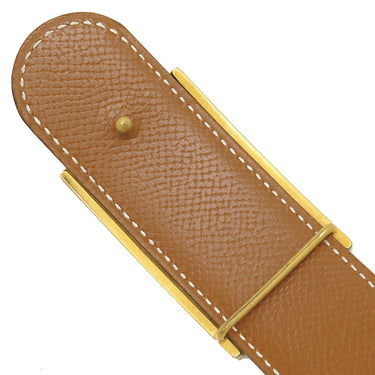 エルメス HERMES ホースバックル ＃90 ブラック×ゴールド ボックスカーフ ヴォーガリバー ＃90 ベルト ゴールド金具 リバーシブル 黒 茶 ヴィンテージ ダブルホール