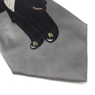 ポロ・ラルフローレン POLO RALPH LAUREN ポロベア 10.5cm グレー シルク ネクタイ クマ