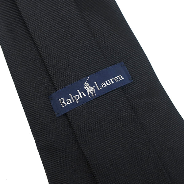 【美品】Polo Ralph Lauren ネクタイ　黒 ポロ・ラルフローレン POLO RALPH LAUREN ポロベア 10.5cm ブラック