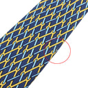 エルメス HERMES 総柄 9cm ネイビー×オレンジ シルク ネクタイ 紺 黄色 金具 スパナ