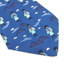 エルメス HERMES 吟遊詩人 9cm ブルー シルク ネクタイ 青 水色 総柄 山 雲 旅人 音楽家