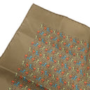 エルメス HERMES スカーフ 45cm カーキ×マルチカラー シルク スカーフ 馬車 騎手 ジョッキー