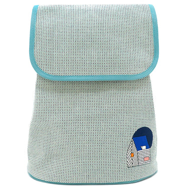 エルメス HERMES レ キャバン バックパック マリン×ミント コットン リュック・デイパック シルバー金具 子供用 キッズ トワルH トリコロール