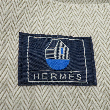 エルメス HERMES レ キャバン バックパック マリン×ミント コットン リュック・デイパック シルバー金具 子供用 キッズ トワルH トリコロール