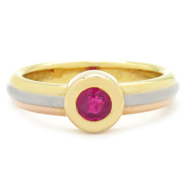 カルティエ Cartier モノストーン ルビー イエローゴールドXピンクゴールドXホワイトゴールド K18PG K18YG K18WG ルビー #49(JP9) リング 指輪 スリーカラー 1P 750 18K 18金 8.5号