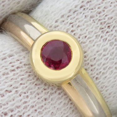 カルティエ Cartier モノストーン ルビー イエローゴールドXピンクゴールドXホワイトゴールド K18PG K18YG K18WG ルビー #49(JP9) リング 指輪 スリーカラー 1P 750 18K 18金 8.5号