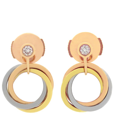 カルティエ Cartier トリニティ ダイヤ ホワイトゴールドXイエローゴールドXピンクゴールド K18YG K18PG K18WG ピアス 1P 750 18K