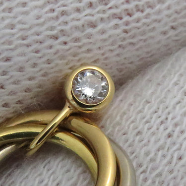 カルティエ Cartier トリニティ ダイヤ ホワイトゴールドXイエローゴールドXピンクゴールド K18YG K18PG K18WG ピアス 1P 750 18K