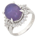 ノンブランド NON BRAND スターサファイア ダイヤリング プラチナシルバー Pt900 サファイア リング 指輪 ブルー 青 12号